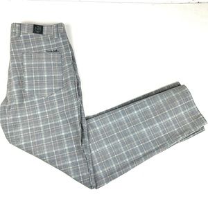 Travis Mathew Plaid Golf Pants 36 Mens Gray Plaid Straight Leg Corduroy